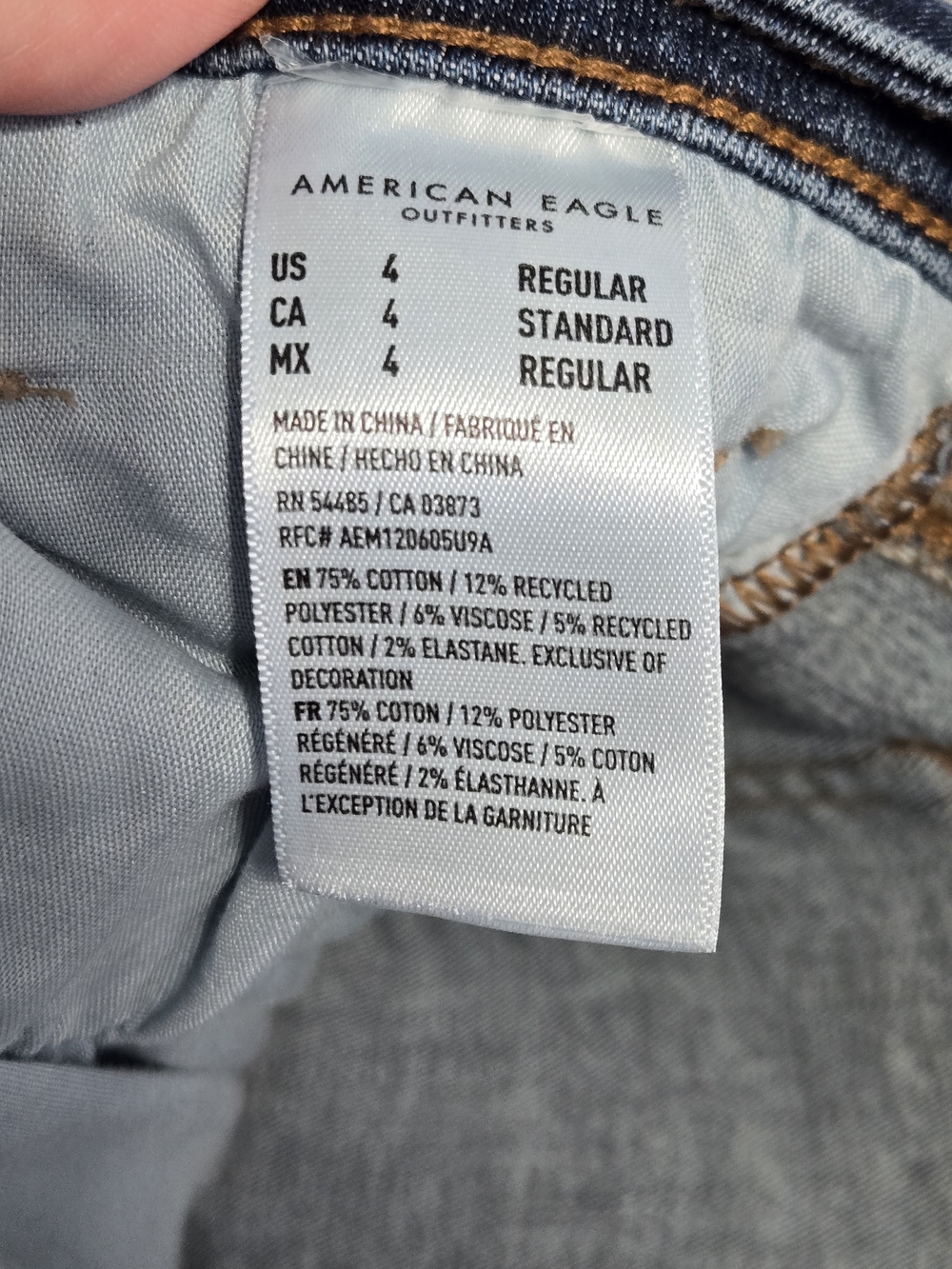 American Eagle High Rise Skinny Kick Jeans Dark Wash Size 4 - Picture 3 of 6